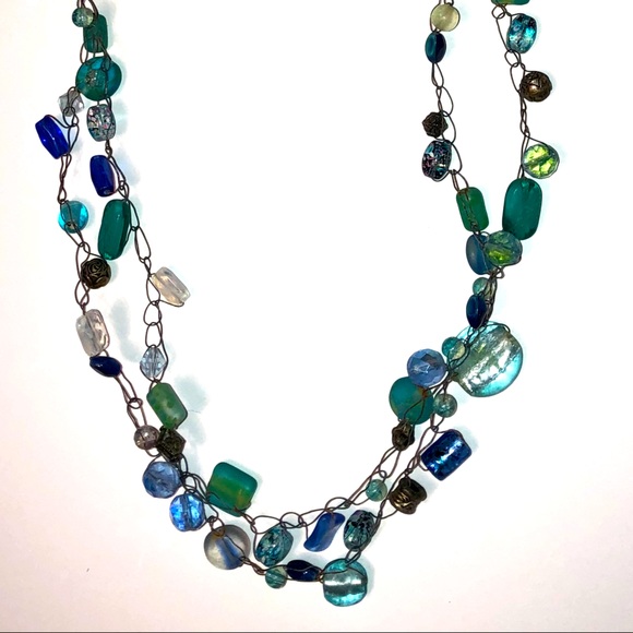 Chico's Jewelry - Chico’s seaglass statement necklace glass beaded